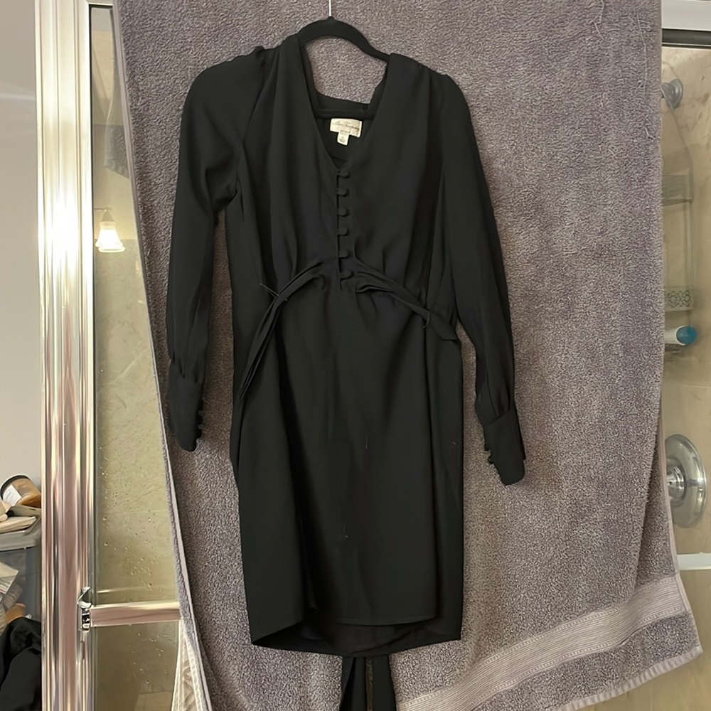 Long sleeve black dress with buttons